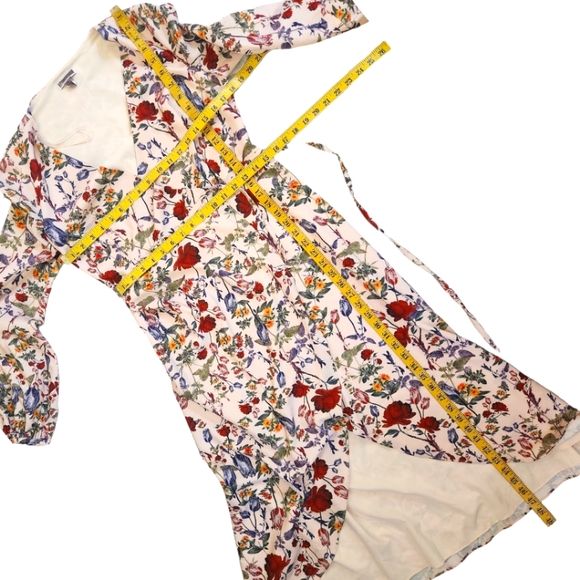 CHELSEA 28 Floral Print Wrap Midi Dress - Size 4 - Picture 10 of 12